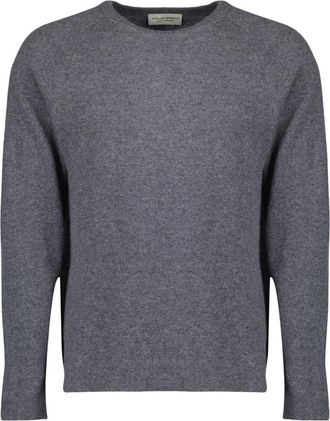Officine G&eacute;n&eacute;rale Nate Sweater - Heren - Ronde hals truien - Grijs - L - Kasjmier - Truien & Vesten