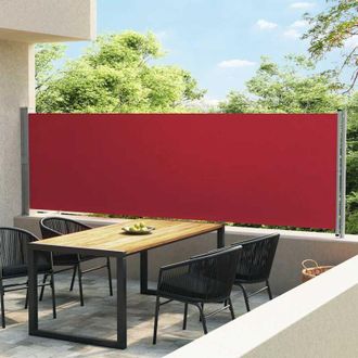 vidaXL Toldo Lateral Retr&aacute;ctil Para Patio Rojo 140x600 Cm Vidaxl