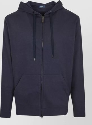 Herno cotton cashmere hooded zip cardigan