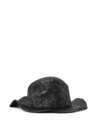 Yohji Yamamoto Ten Gallon hoed van schapenleer - Zwart