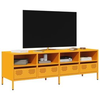 Berkfield Home TV Cabinet Mustard Yellow 135x39x43.5 cm Cold-rolled Steel