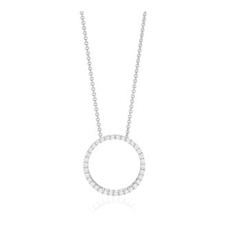 Sif Jakobs Jewellery Accessoires, Dames, Grijs, ONE Size, Grande Hanger Ketting met Witte Zirkonia