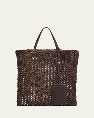 The Row Barn Mini Woven Tote Bag