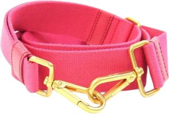 Prada Pre-owned Accessories, female, Pink, Size: ONE SIZE Pre-owned Vintage Canvas Strap