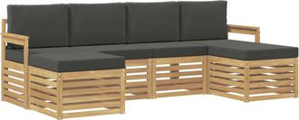 vidaXL Conjunto De Sof&aacute;s De Exterior 6 Uds. Blanco Y Antracita Vidaxl