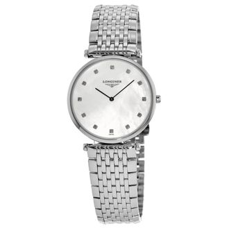 Longines La Grande Classique Quartz Mother of Pearl Dial Diamond Stainless Steel Womens Watch L4.709.4.88.6