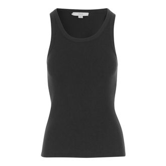 Vince Tops, Dames, Zwart, L, Katoen, Stretch Katoenmix Tanktop