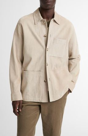Vince Suede Utility Jacket in Mineral at Nordstrom, Size Xx-Large