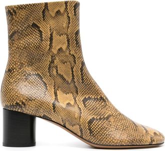 Isabel Marant Brown Laeden 50 Leather Ankle Boots - Womens - Calf Leather/Sheepskin