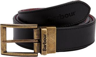 Barbour Omkeerbare leren en stoffen riem Modern Tartan - Heren - Riemen - Zwart - M - Leer - Accessoires