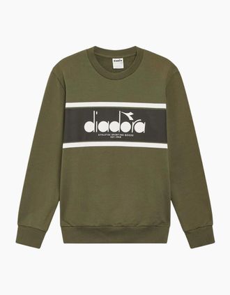 Diadora Mens Diadora Green Rifle Crew Logo Sweatshirt - Size: 44
