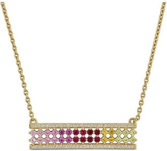 Rina Limor Gold-Plated Silver 9.37 Ct. Tw. Gemstone Necklace