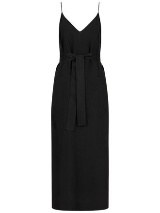 A|X Armani Exchange belted patterned-jacquard maxi dress - women - Viscose - 2 - Black