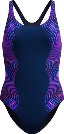 Speedo Badeanzug SPEEDO ENG PRINT MEDALIST, Damen, Gr. 36, N-Gr, nvy, Obermaterial: 100% Polyester, Badeanz&uuml;ge Badeanzug