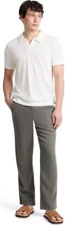 Onia Boucle Knit Johnny Polo in Egret at Nordstrom, Size Medium