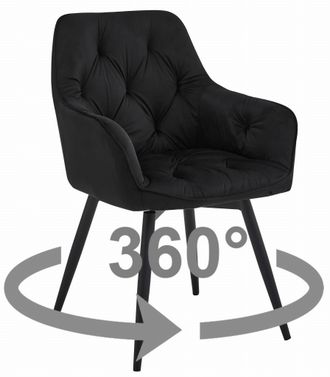 OEM Silla Jork360 - Terciopelo Negro / Patas Negras X 1