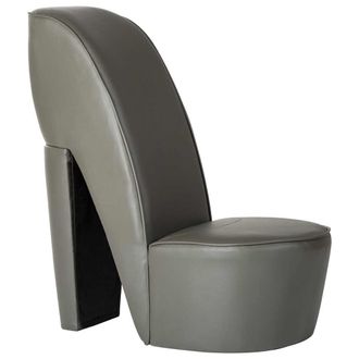 vidaXL Vidaxl - Poltrona A Forma Di Scarpa Con Tacco In Similpelle Grigia