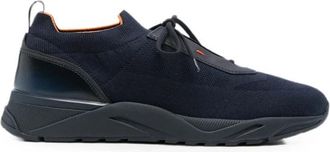 Santoni Schoenen - Heren - Sneakers - Blauw - 45 EU - Leer - Schoenen