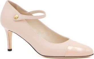 Amalfi By Rangoni Lilli Ankle Strap Cap Toe Pump in Nude Parm Carne Vernice at Nordstrom, Size 9.5