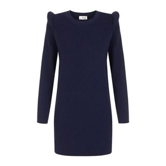Elisabetta Franchi Dames, Jurken, Blauw, Maat: 2XL Viscose
