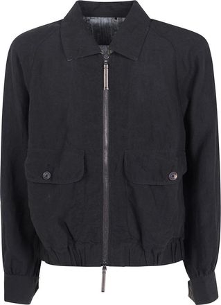 Ziggy Chen Puppytooth Cropped Aviator Jacket - Heren - Bomber jackets - Zwart - M - Jassen