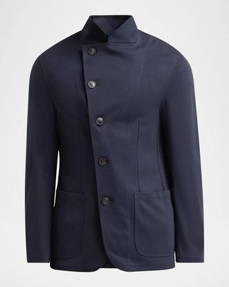 Emporio Armani Men & apos;s Asymmetric Stretch Jersey Jacket