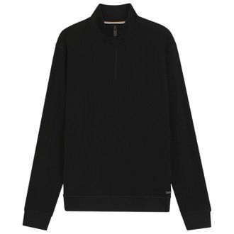 HUGO BOSS Trui met kwart rits voor heren (Zwart)