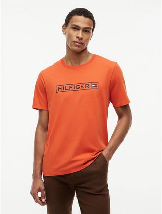 Tommy Hilfiger Mens Hilfiger Box Logo T-Shirt - Orange - XXXL