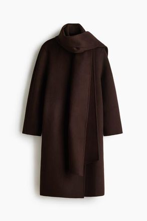 H&M Handmade Wool-blend Coat in Dark Brown at Nordstrom, Size X-Small