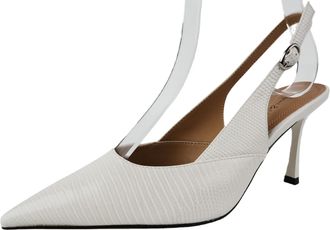 Generic Womens Elegant Pointed Toe Ankle Strap Heels Pumps for Evening Wedding Party Formal AQ002 White 6.5