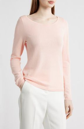 Tahari by ASL Boat Neck Sweater in Slipper Pink at Nordstrom, Size X-Small