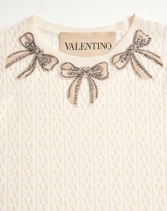Valentino Top In Cotone Ricamato Donna AVORIO XL