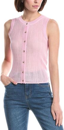 Kenneth Cole Variegated Rib Crop Blouse