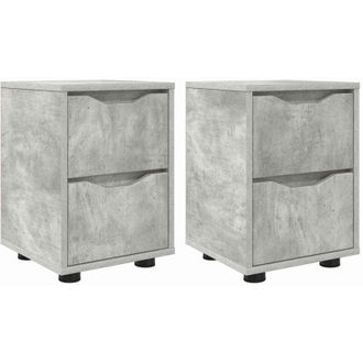 vidaXL Mesas De Noche Con Caj&oacute;n 2 Pcs Gris Concreto 30,5 X 30 X 43 Cm Vidaxl