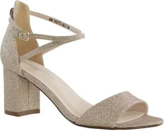 Touch Ups Womens Touch Ups Jackie Sandals Champagne Ankle Strap Block Heel ZAP1613