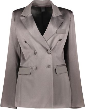 Lorena Antoniazzi Double Breasted Blazer met Reverskraag - Dames - Blazers - Grijs - S - Jassen