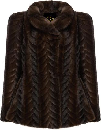 Cesare Gaspari Nepbont Jas - Dames - Jassen - Bruin - M - Nepbont - Jassen