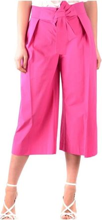 Pinko Cropped Broek - Dames - Vrijetijds broeken - Roze - XS - Katoen - Broeken