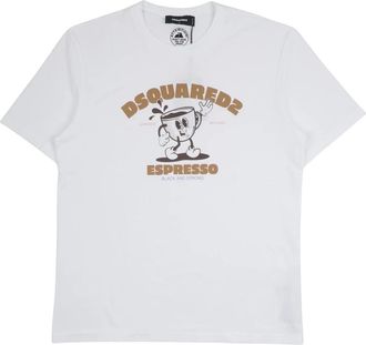 Dsquared2 Espresso T-shirt - Heren - T-shirts - Wit - L - Tops