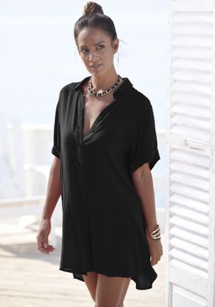 Lascana mit Knopfleiste, Kurzarmbluse, Blusenkleid, sommerlich