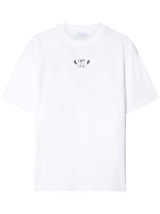 Off-white Arrow-embroidered cotton T-shirt - women - Cotton - L