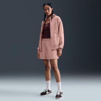 Nike Womens Nike Sportswear Classic Wovens Mid-Rise Shorts in Pink | FV7557-624