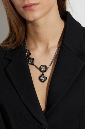 Givenchy Necklace With Shimmering Crystals, Womens, Silver