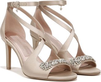 Naturalizer Womens Fashion Sandals - Amor Ankle Strap, Champagne Fabric, UK 8, Medium Fit