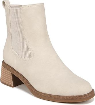 Dr. Scholls Redux Boots Womens Off White Block Heel Ankle Chelsea LION440