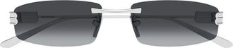 Balenciaga Rechthoekige Zonnebril - unisex - Zonnebrillen - Grijs - 57 MM - Accessoires