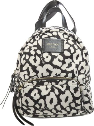 Jimmy Choo London Black White Nylon Backpack (Pre-Owned)