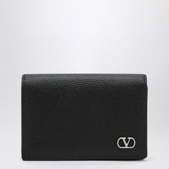Valentino Garavani VLogo bifold card wallet in black leather