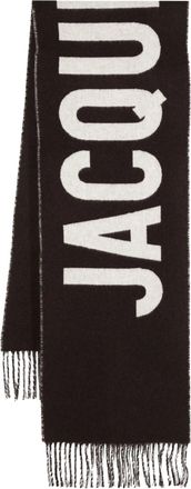 Jacquemus Rectangular Virgin Wool Bold Text Scarf