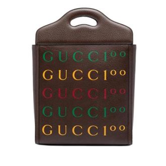 Gucci Pre-owned Tote Bags, female, Brown, Size: ONE SIZE Pre-owned Printed Leather Satchel